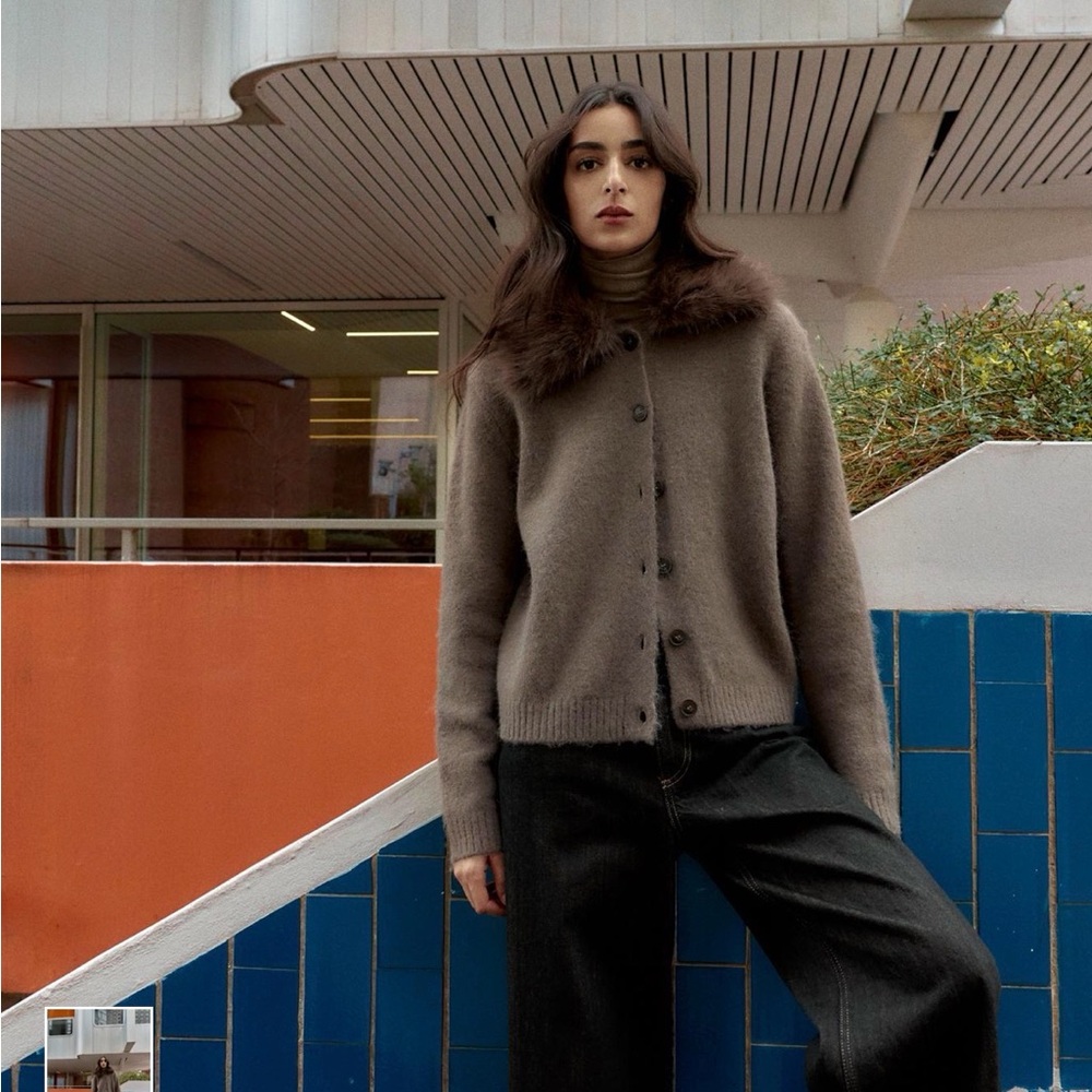 NWT Zara fur collar cardigan